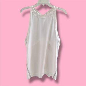 💕ATHLETA Race Back Tank Top Y-Strap Backing • WHITE • MEDIUM • Oversized Relaxed